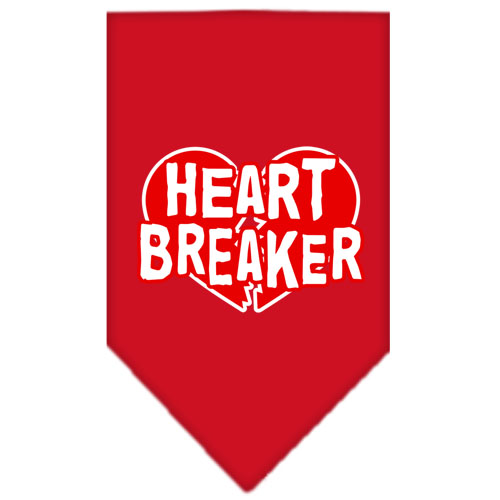 Heart Breaker Screen Print Bandana Red Small